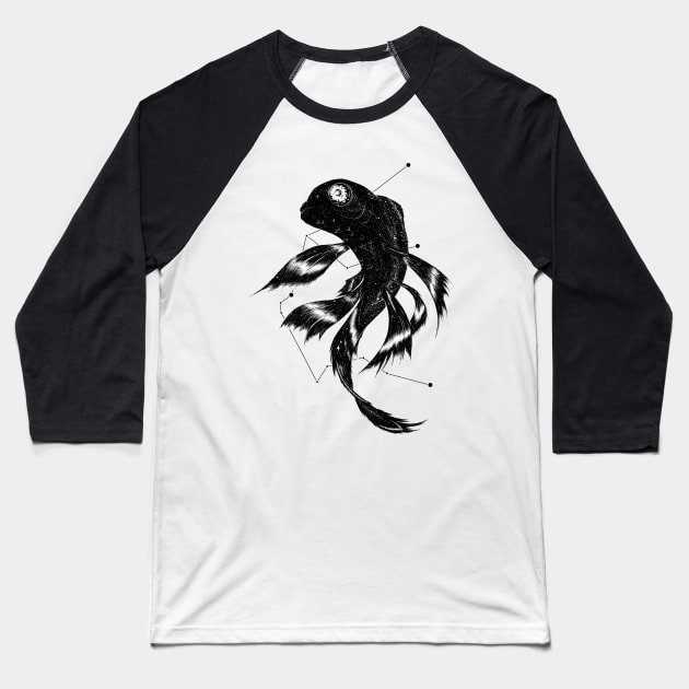 Cosmic Koi Baseball T-Shirt by TenkenNoKaiten